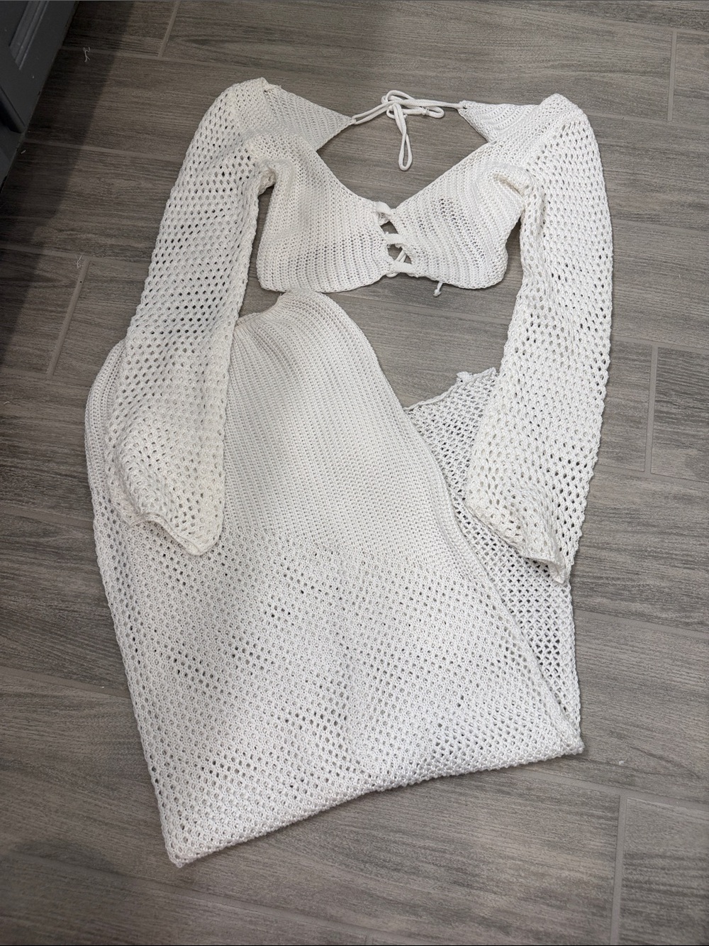Cream Knit Two-Piece Set - Picture 3 of 6